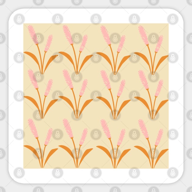 pink lilies pattern Sticker by Theblackberry